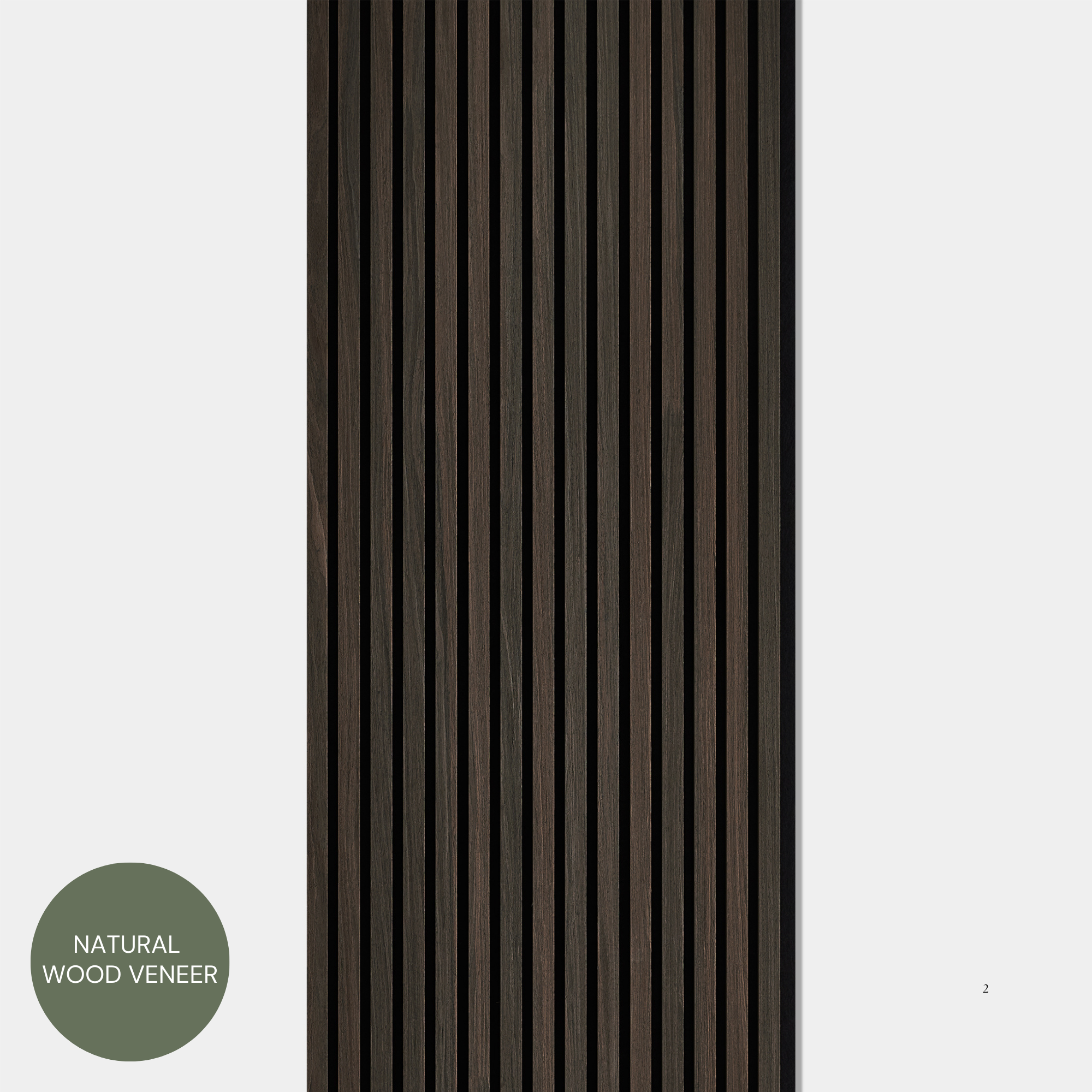 Walnut Acoustic Slat Wall Panel - 290cmx60cm