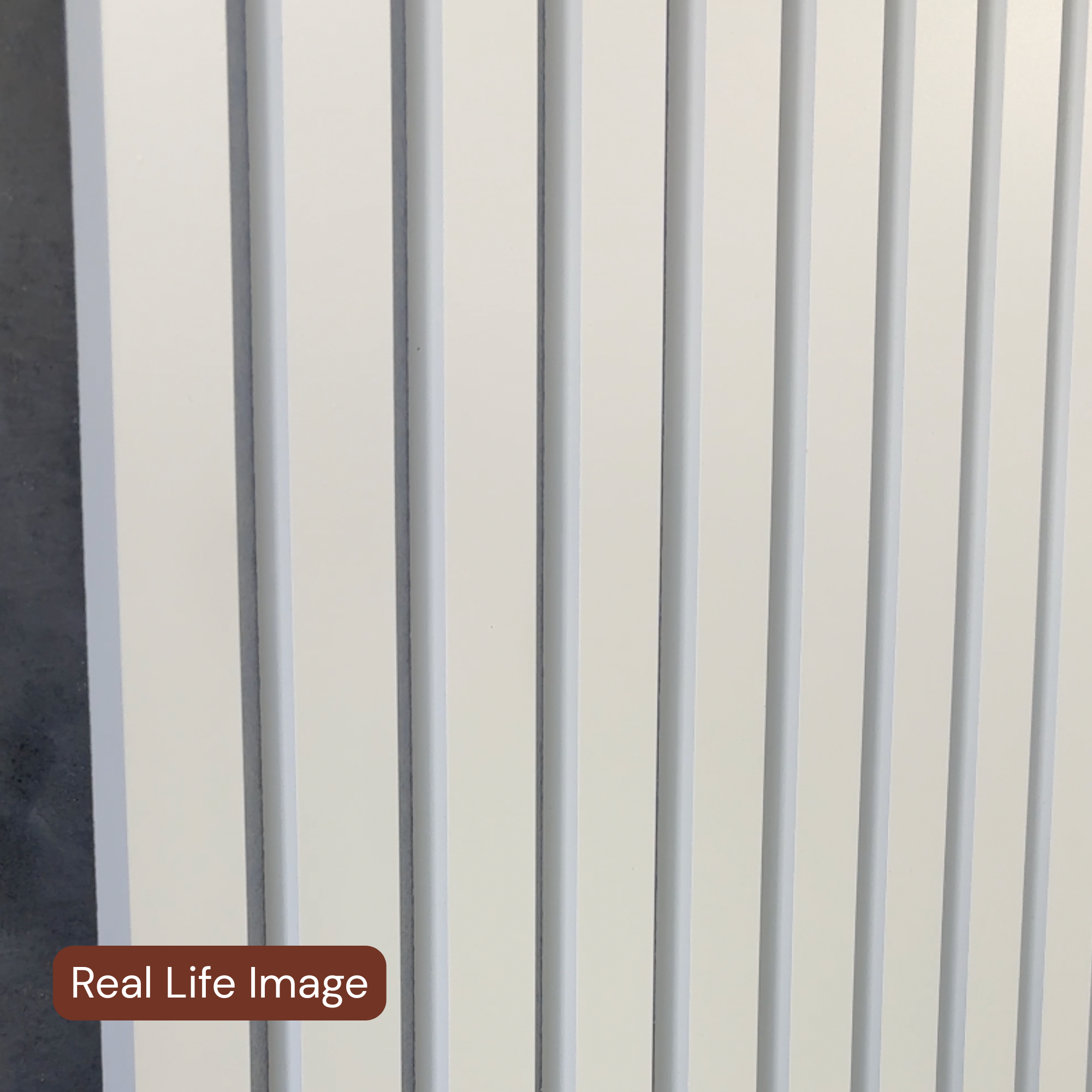 Frost White Acoustic Slat Wall Panel (White Felt) - 290cmx60cm