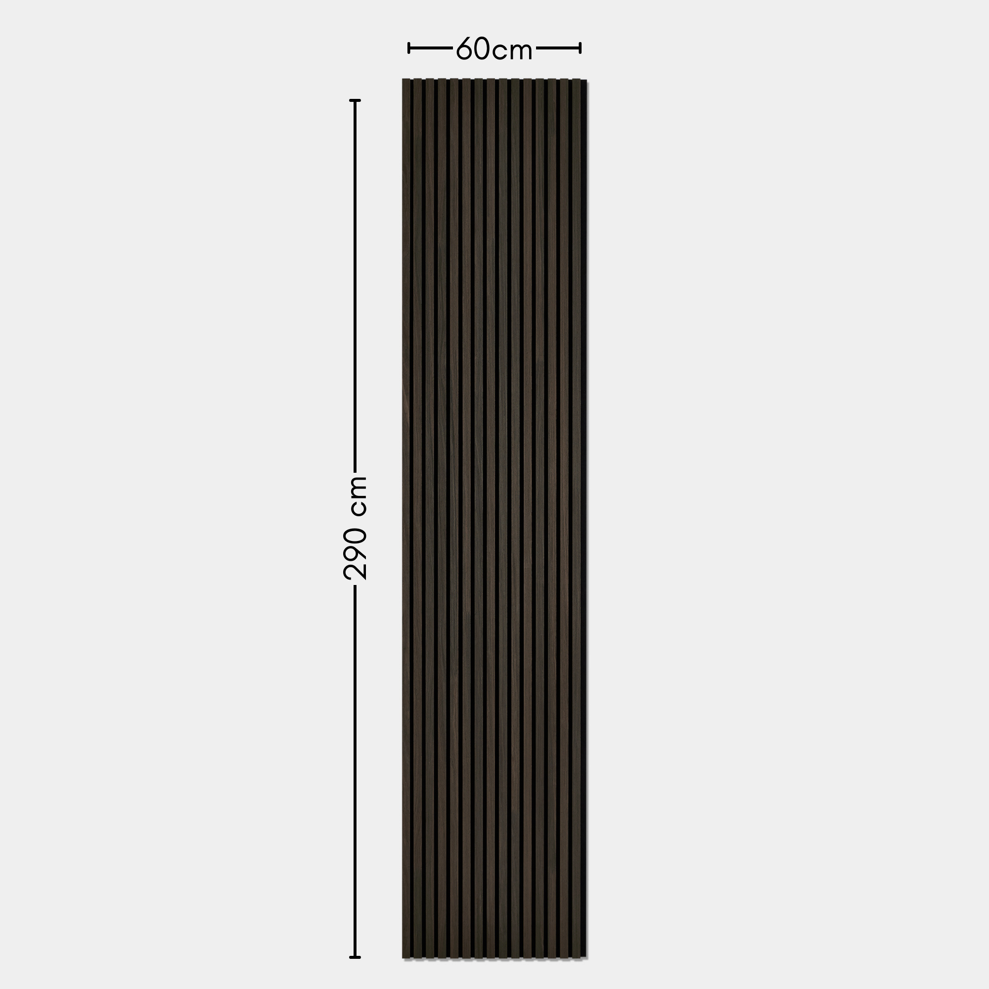 Walnut Acoustic Slat Wall Panel - 290cmx60cm