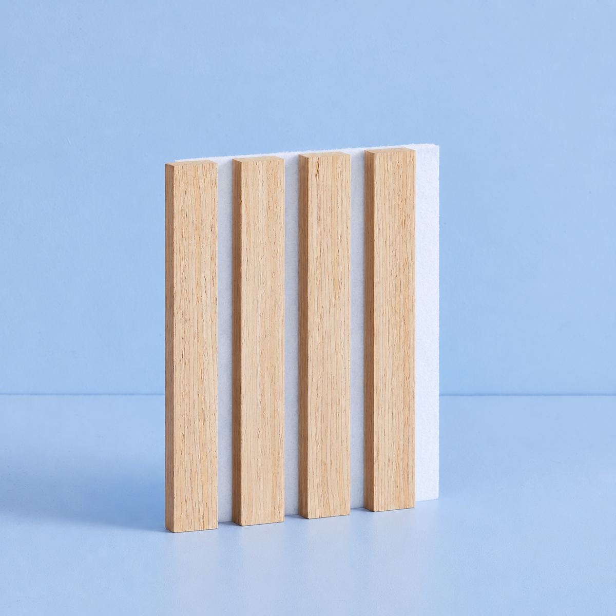 Natural Oak White Felt Acoustic Wall Panel Sample