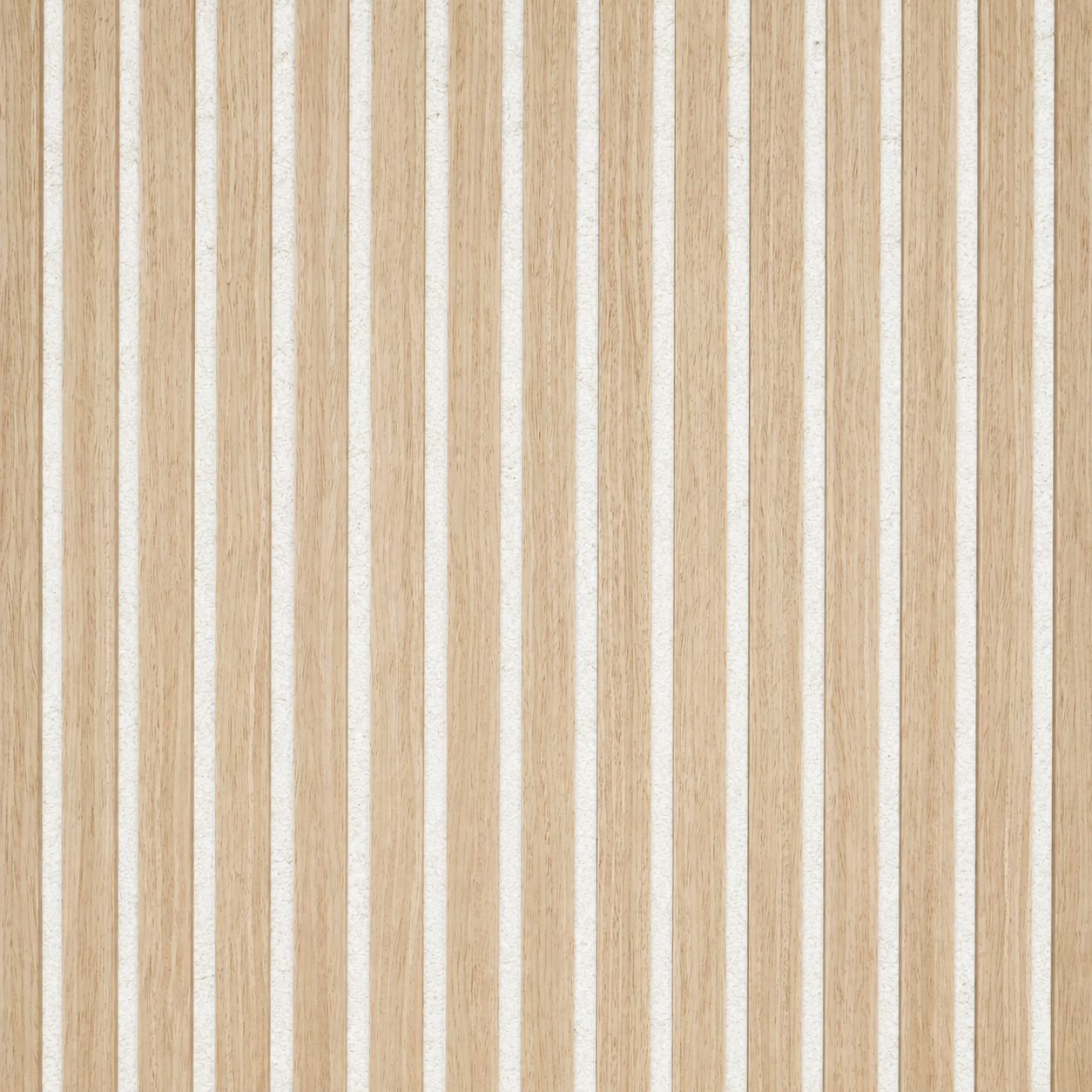 Natural Oak (White Felt) Acoustic Slat Wall Panel - 290cmx60cm