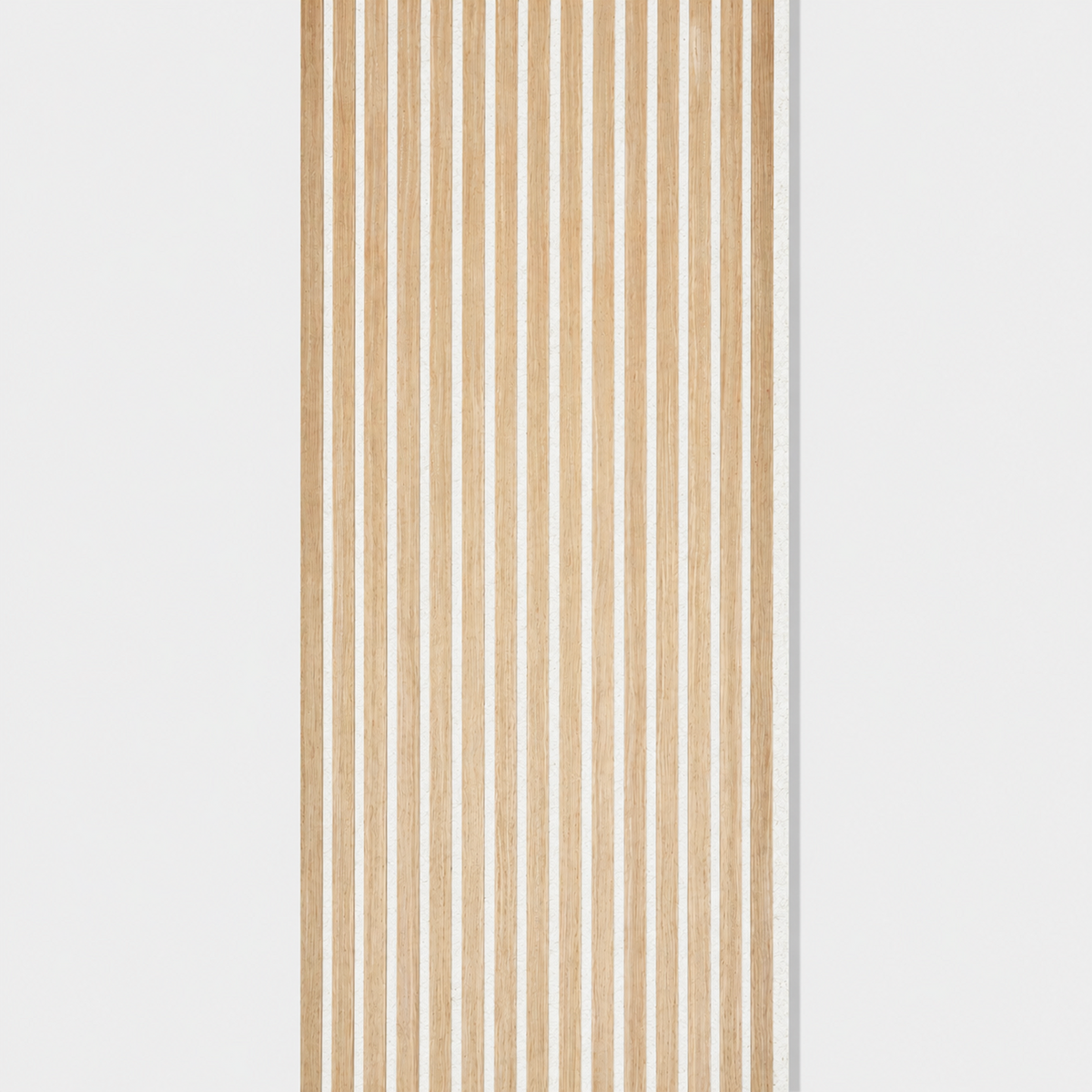 Natural Oak (White Felt) Acoustic Slat Wall Panel - 290cmx60cm