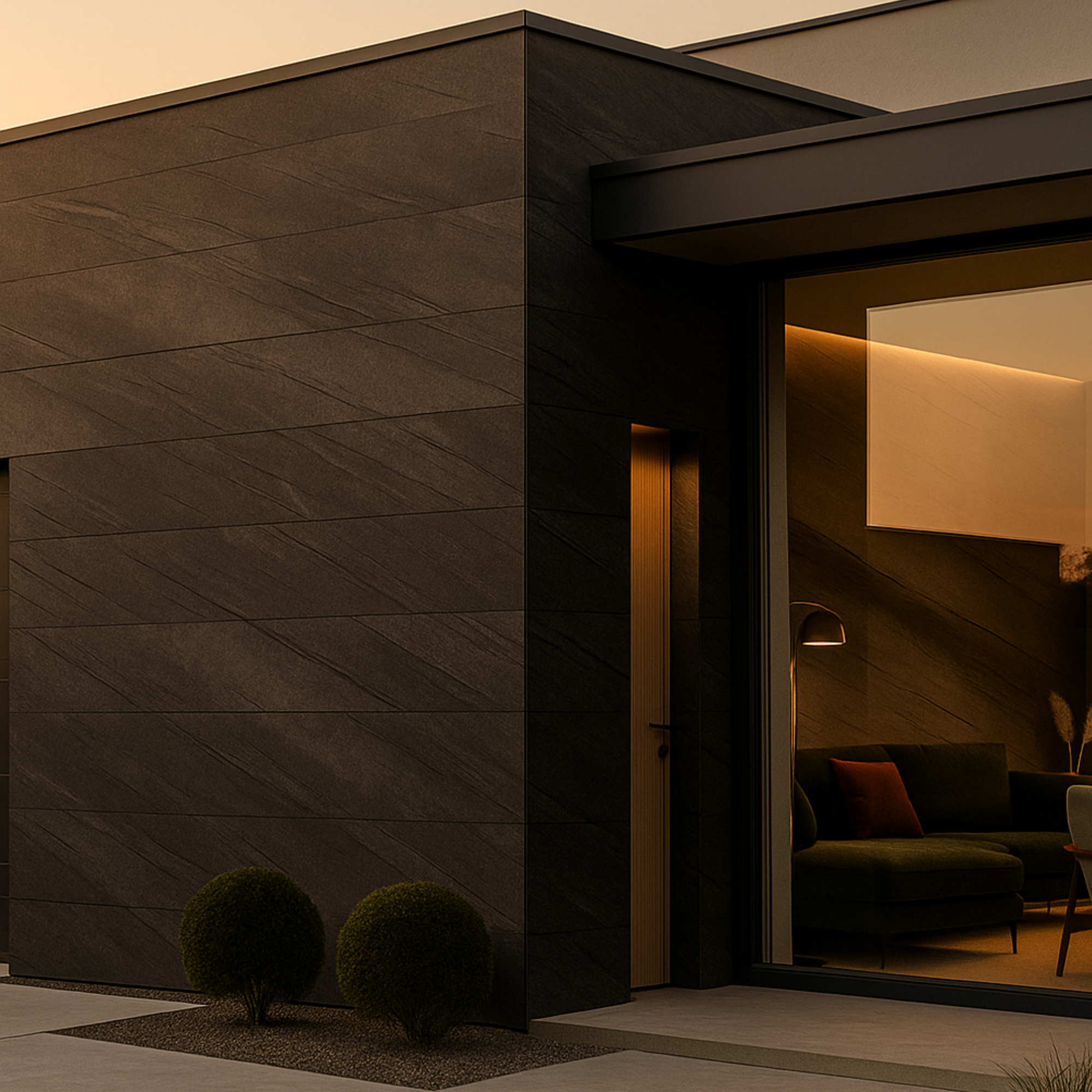 VeloStone™ Line Black Flexible Natural Stone Wall Panel