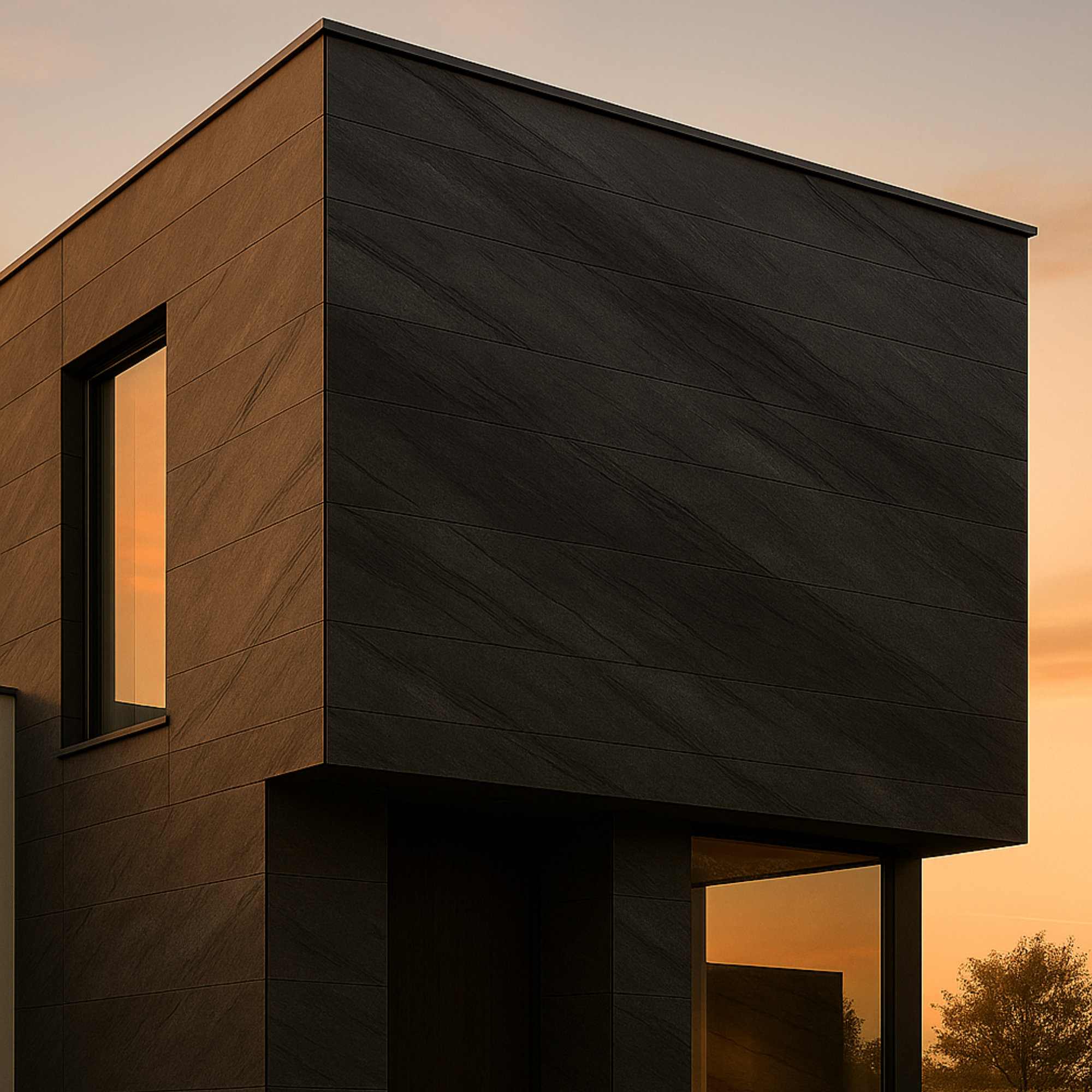 VeloStone™ Line Black Flexible Natural Stone Wall Panel