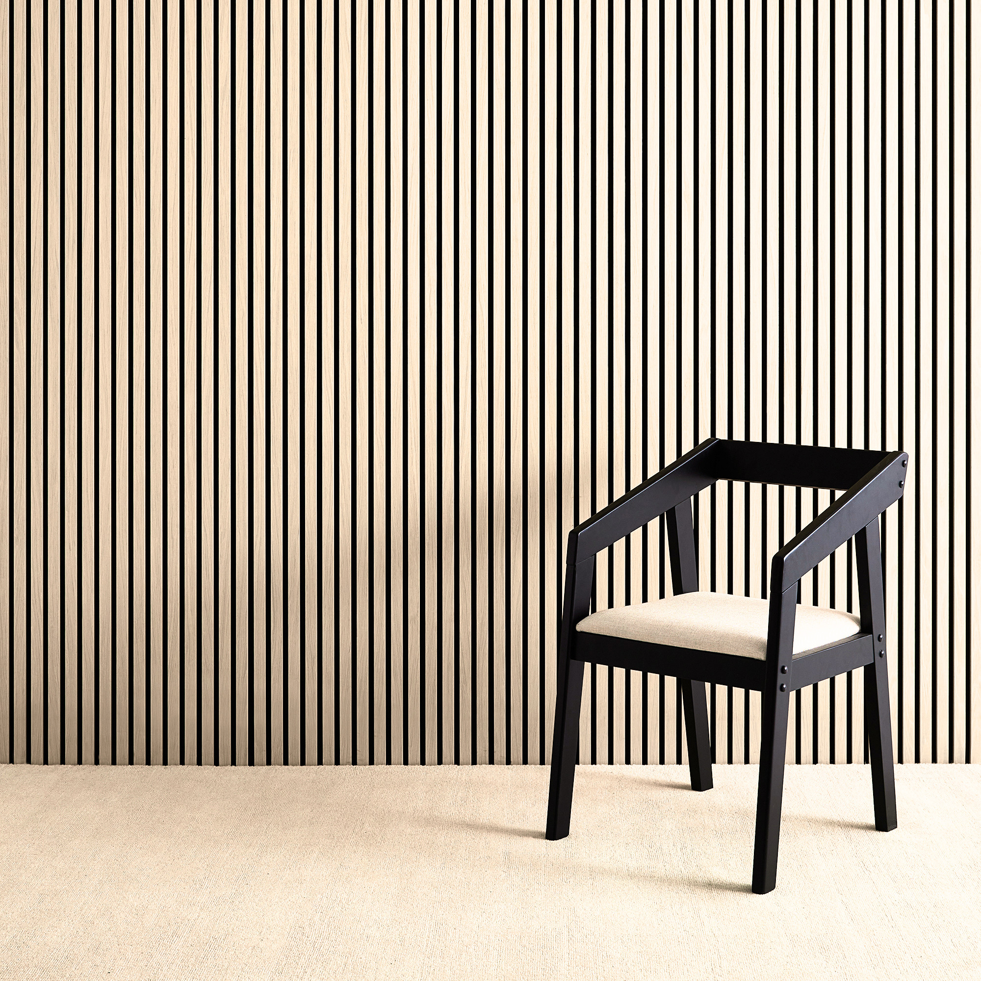 Light Oak Acoustic Slat Wall Panel - 290cmx60cm