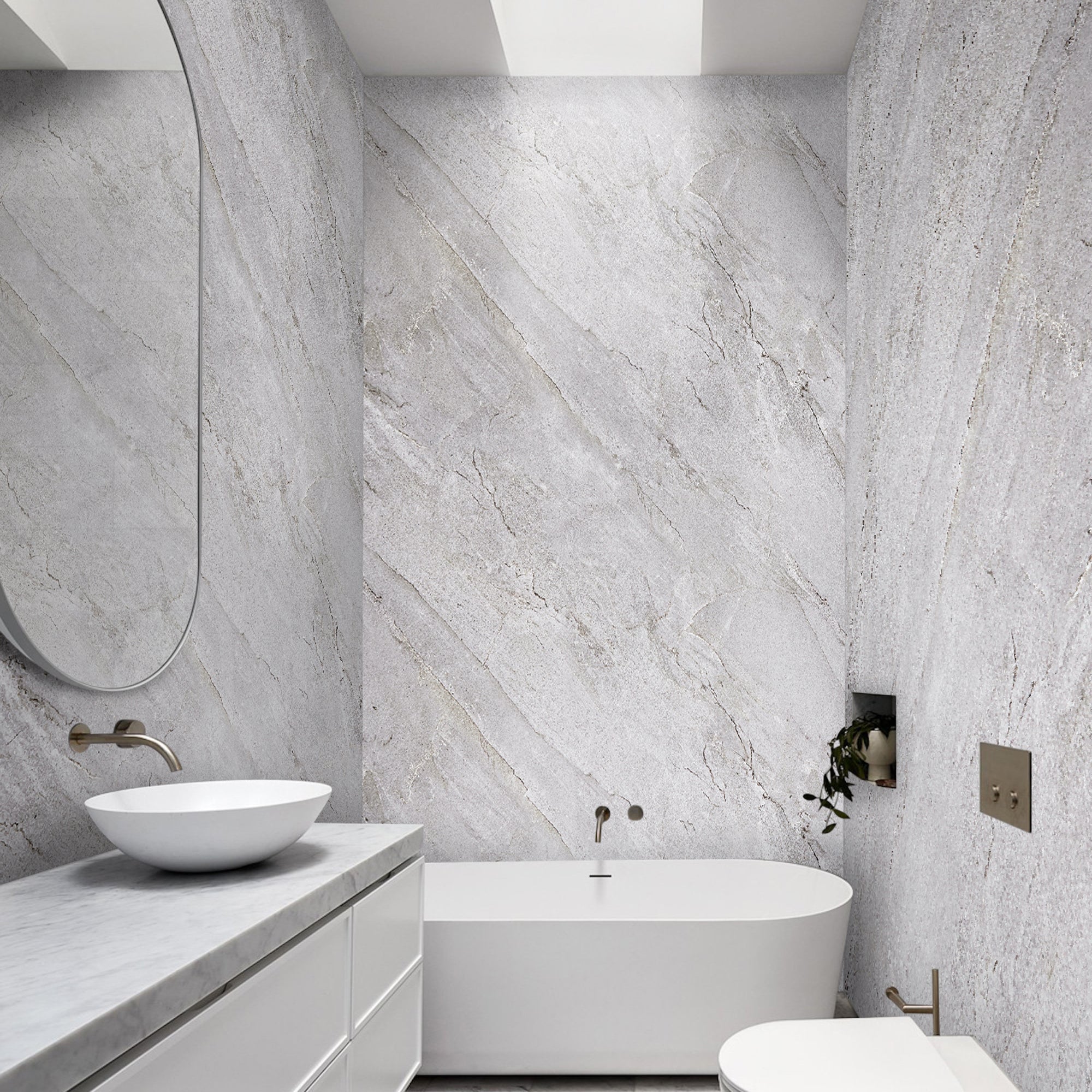 Grey Marble Bathroom Wall Panel - 240cmx120cm – Panello