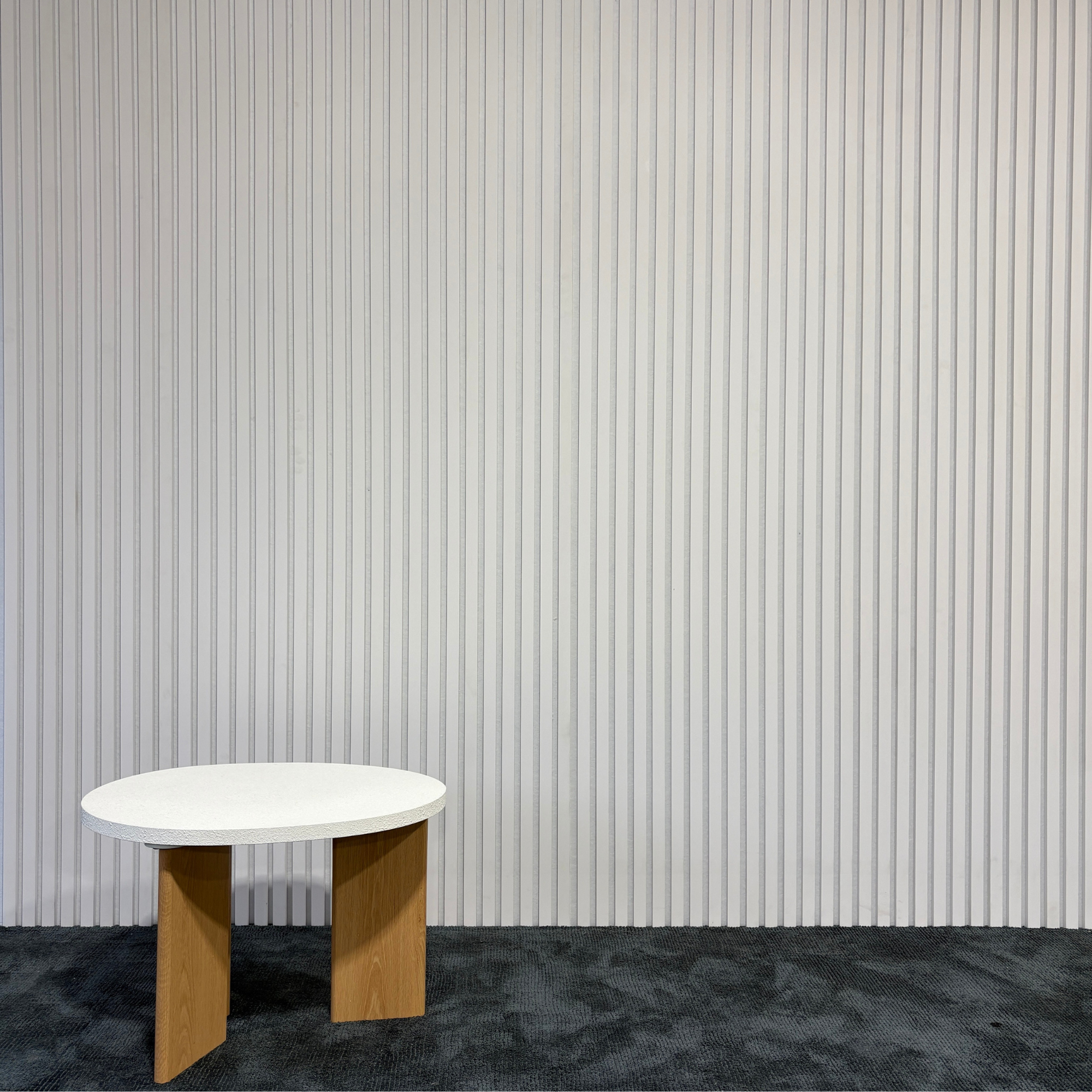 Frost White Acoustic Slat Wall Panel (White Felt) - 290cmx60cm