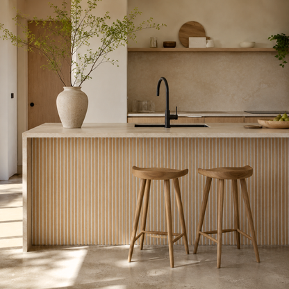 Natural Oak (White Felt) Acoustic Slat Wall Panel - 290cmx60cm