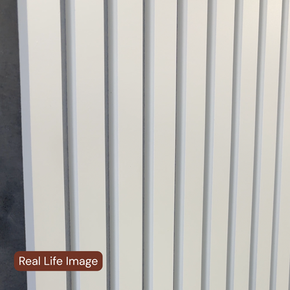 Frost White Acoustic Slat Wall Panel (White Felt) - 290cmx60cm