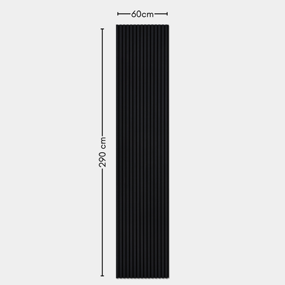 Midnight Black Acoustic Slat Wall Panel - 290cmx60cm