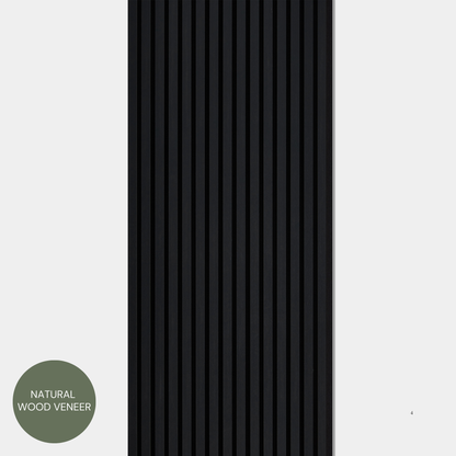 Midnight Black Acoustic Slat Wall Panel - 290cmx60cm