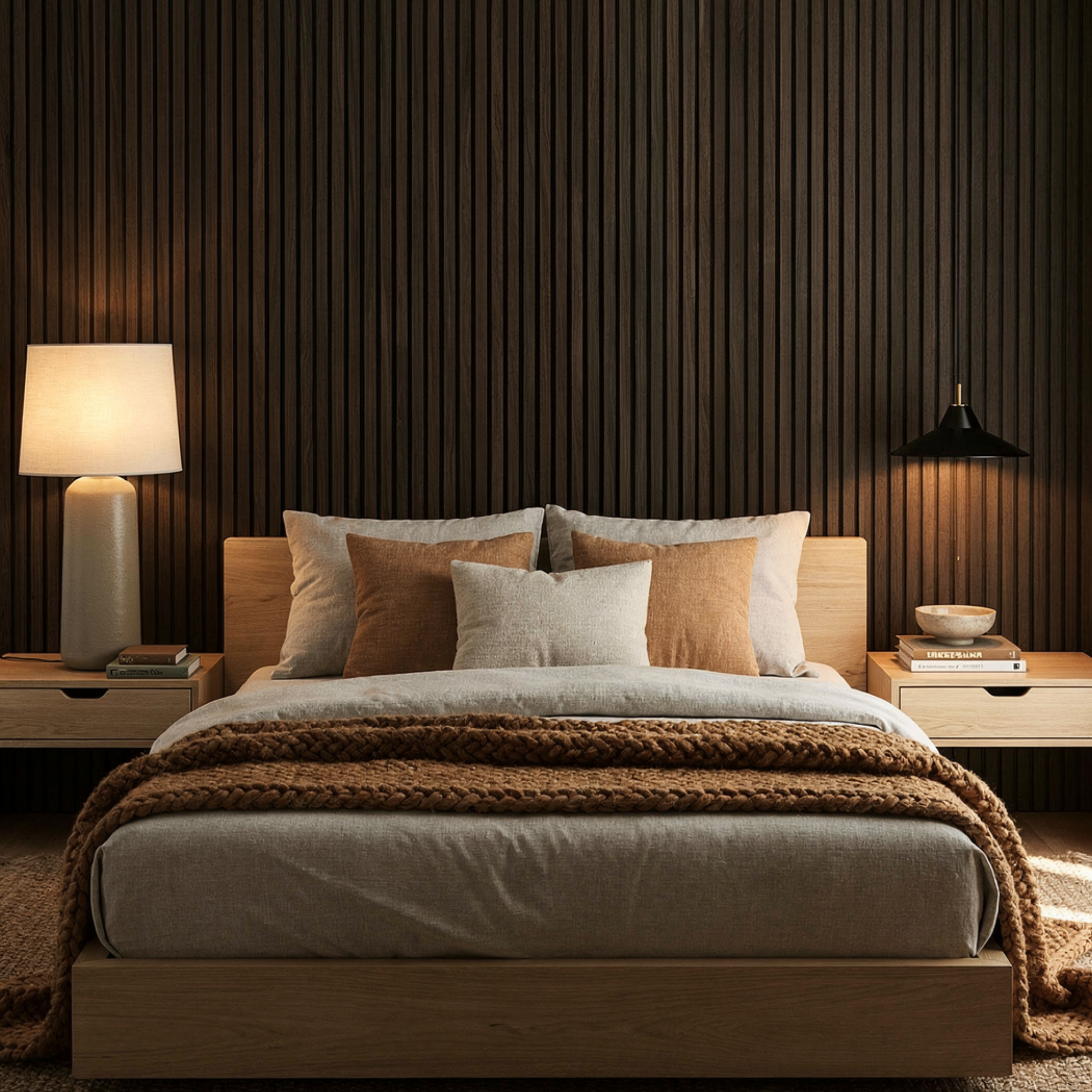 Walnut Acoustic Slat Wall Panel - 290cmx60cm