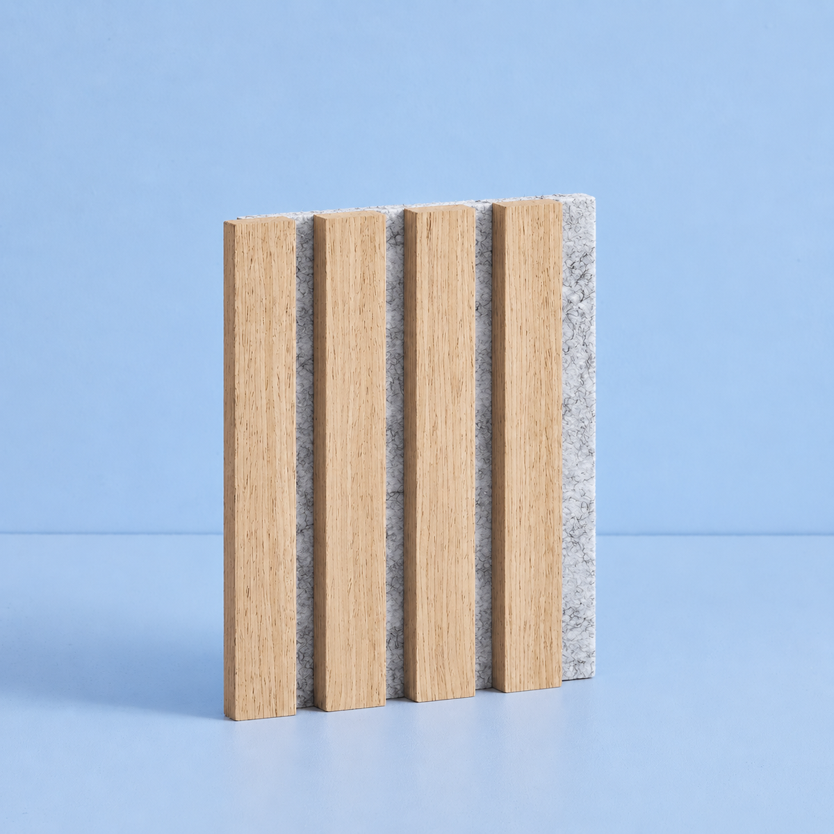 Natural Oak Grey Felt Acoustic Wall Panel Sample
