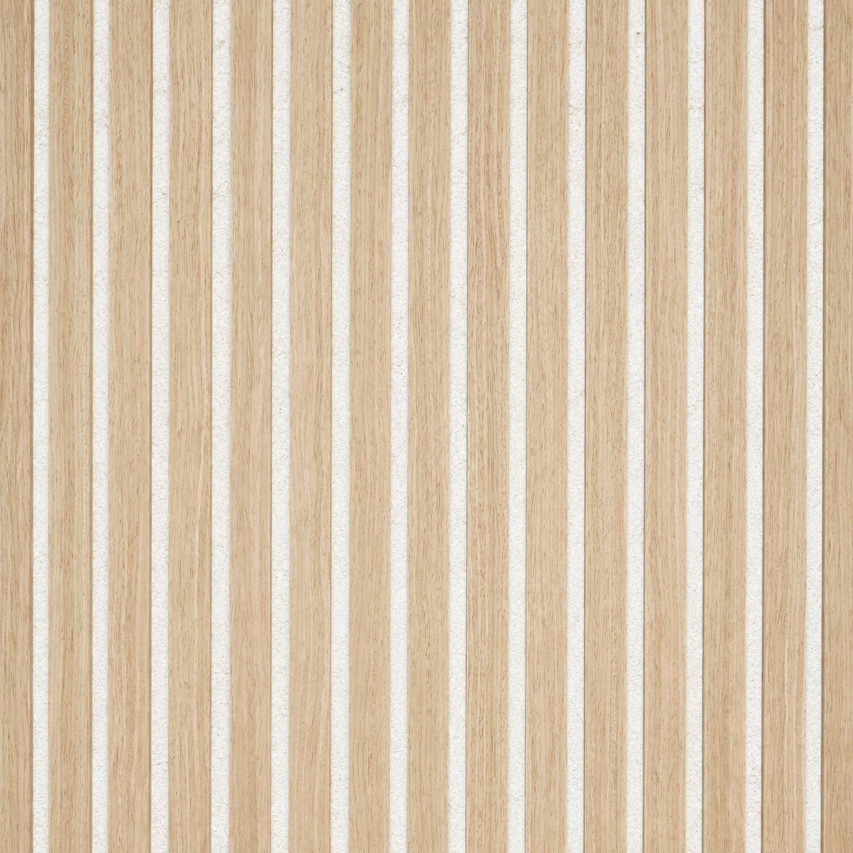 Natural Oak (White Felt) Acoustic Slat Wall Panel - 290cmx60cm