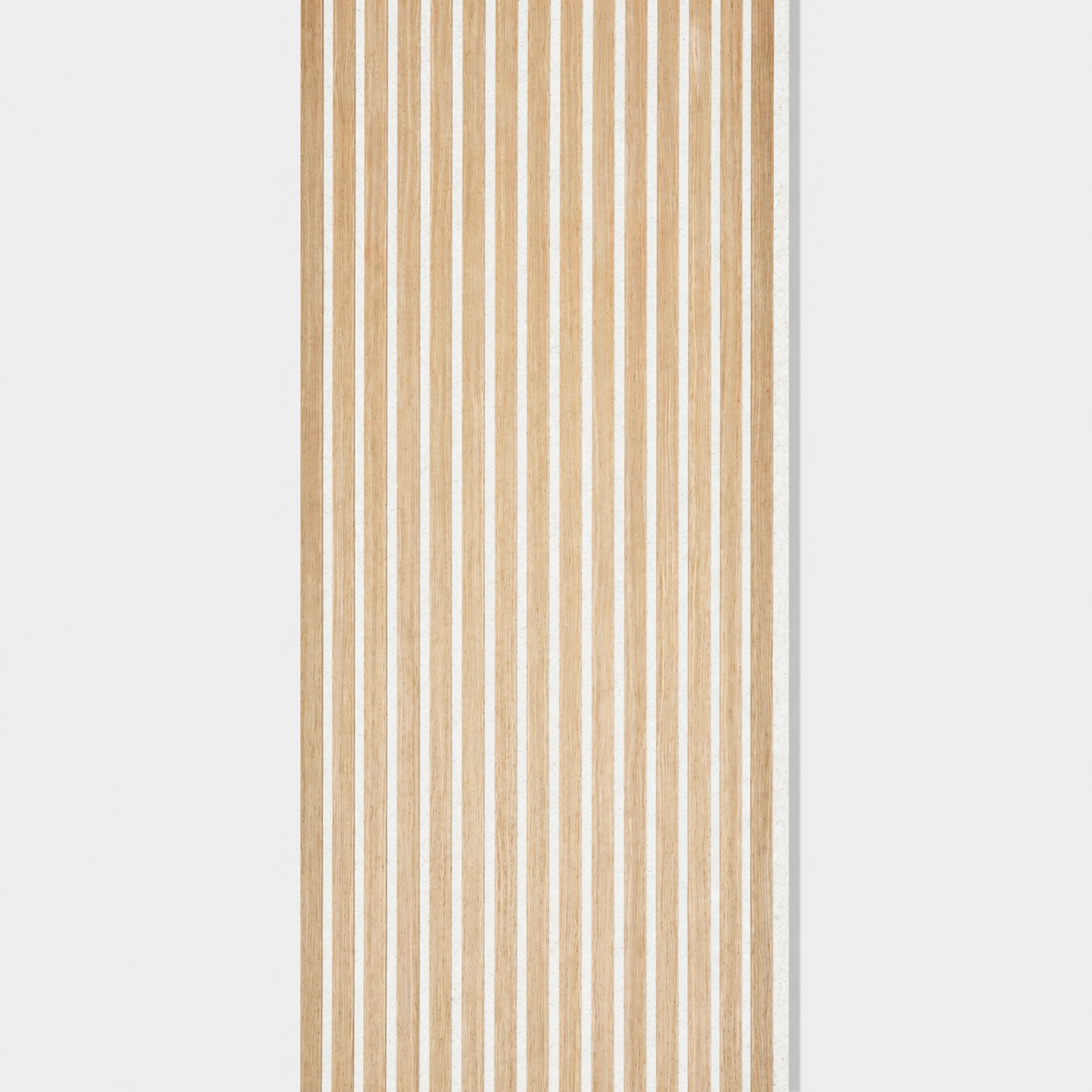 Natural Oak (White Felt) Acoustic Slat Wall Panel - 290cmx60cm