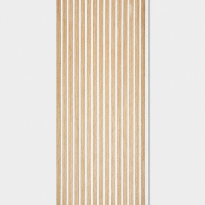 Natural Oak (White Felt) Acoustic Slat Wall Panel - 290cmx60cm