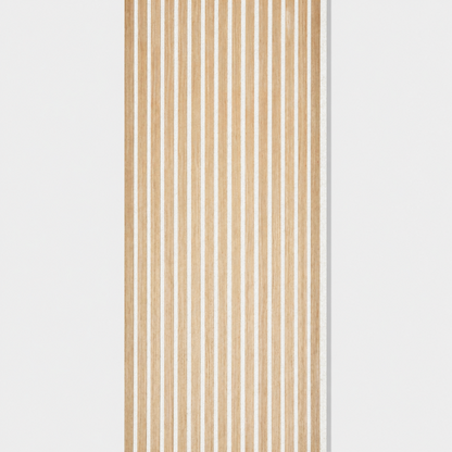 Natural Oak (White Felt) Acoustic Slat Wall Panel - 290cmx60cm