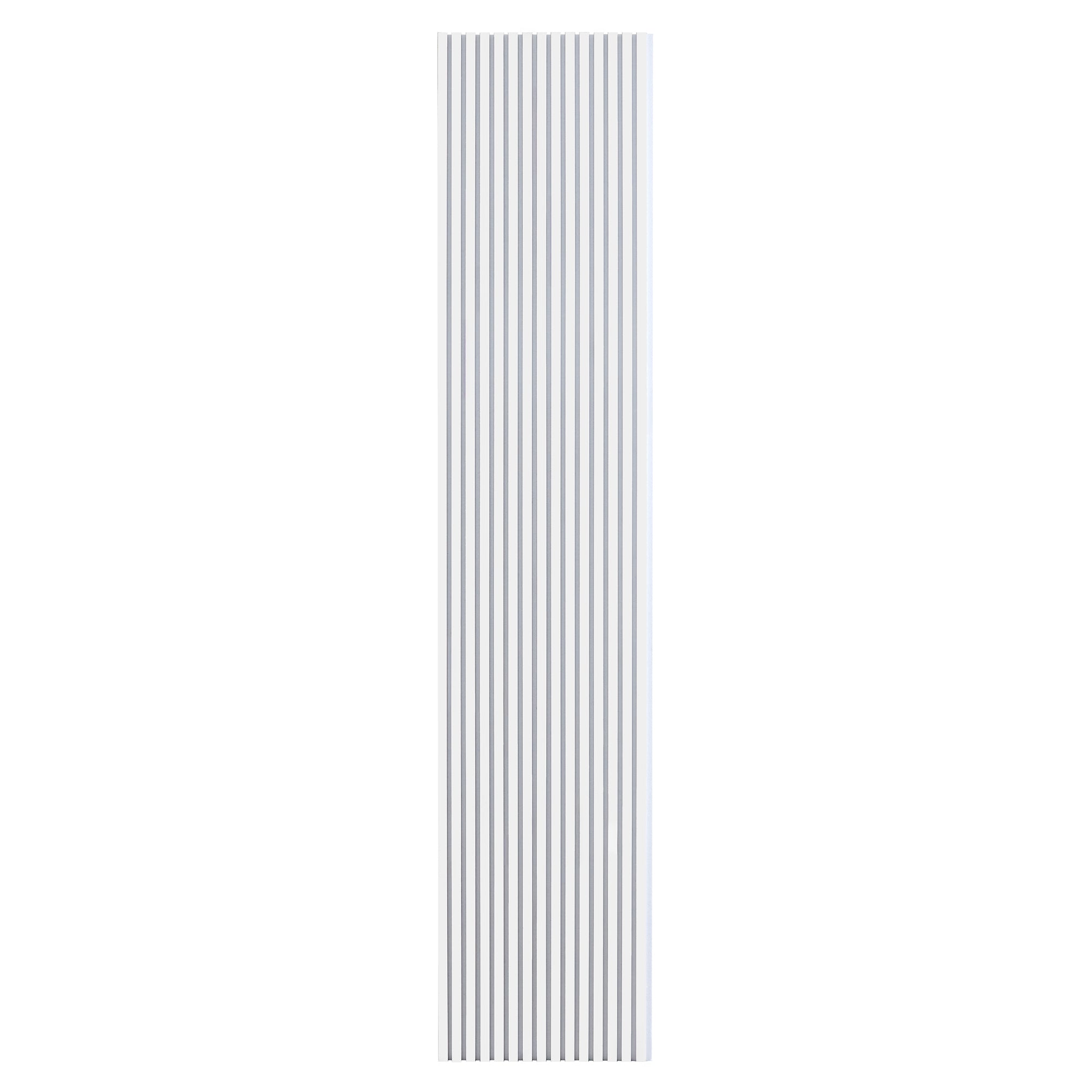 Frost White Acoustic Slat Wall Panel (Pure White Felt) - 290cmx60cm