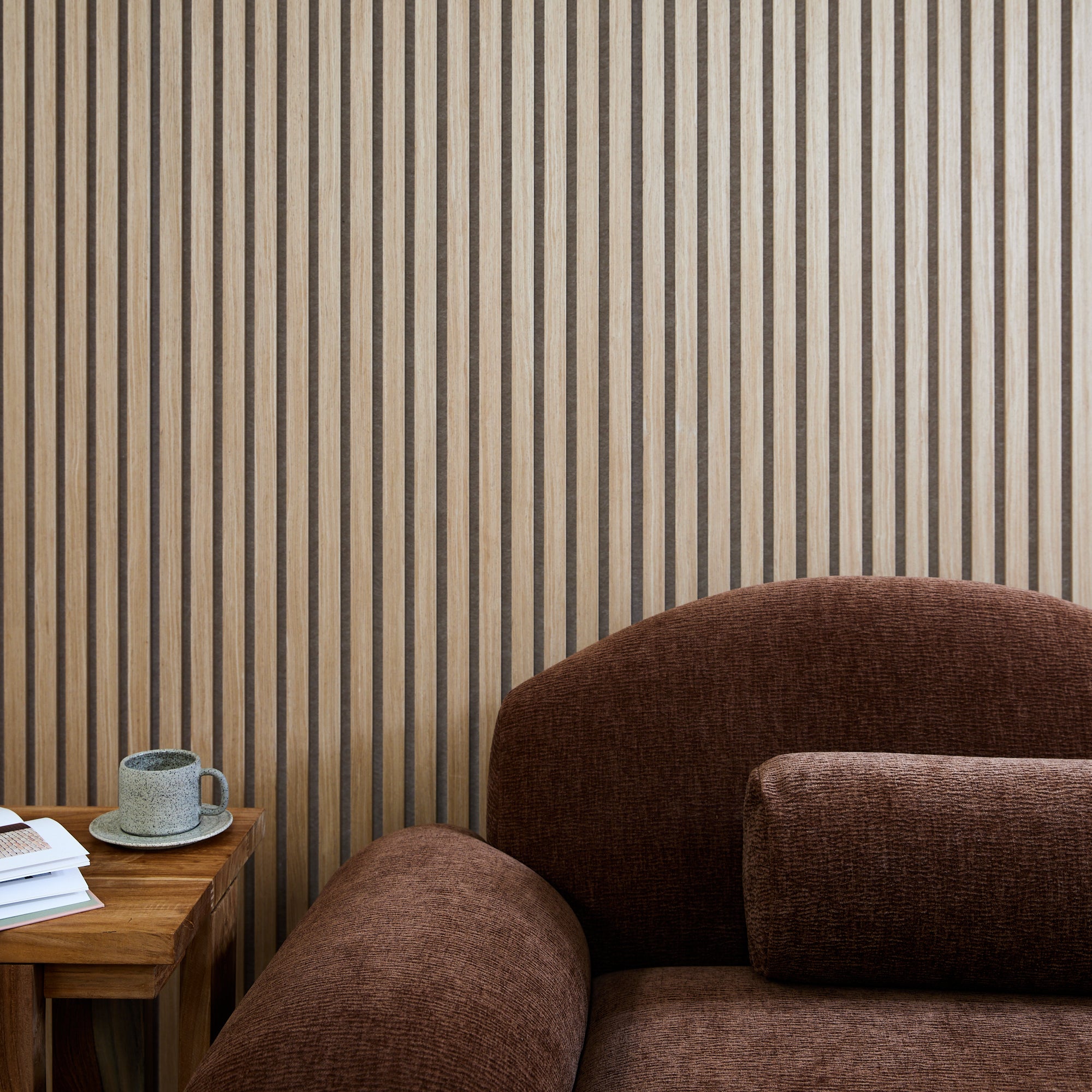 Blonde Oak Acoustic Slat Wall Panel (Beige Felt) - 290cm x 60cm