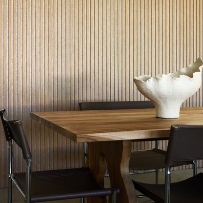 Natural Oak (Grey Felt) Acoustic Slat Wall Panel - 290cmx60cm