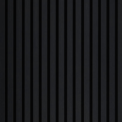 Midnight Black Acoustic Slat Wall Panel - 290cmx60cm