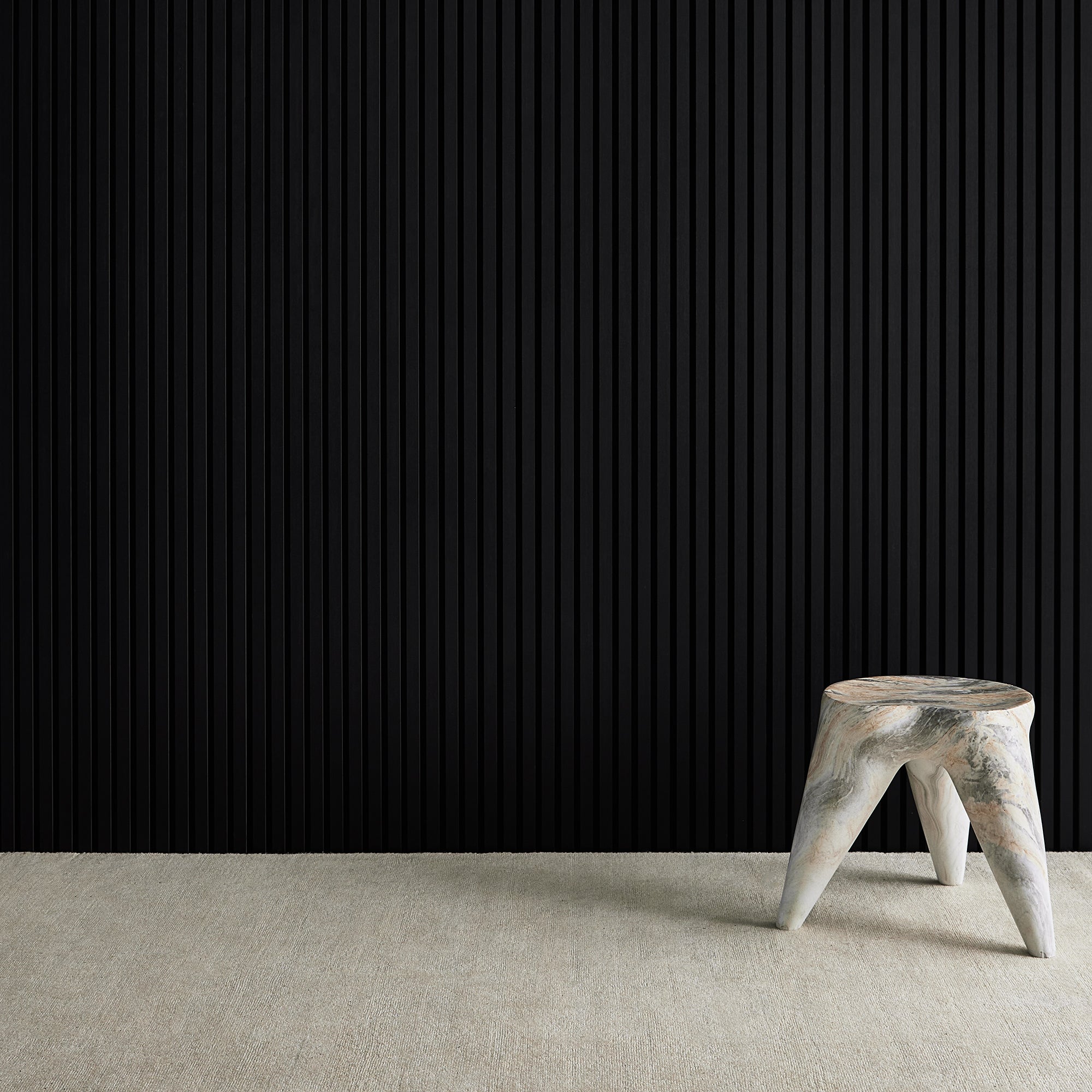Midnight Black Acoustic Slat Wall Panel - 290cmx60cm – Panello
