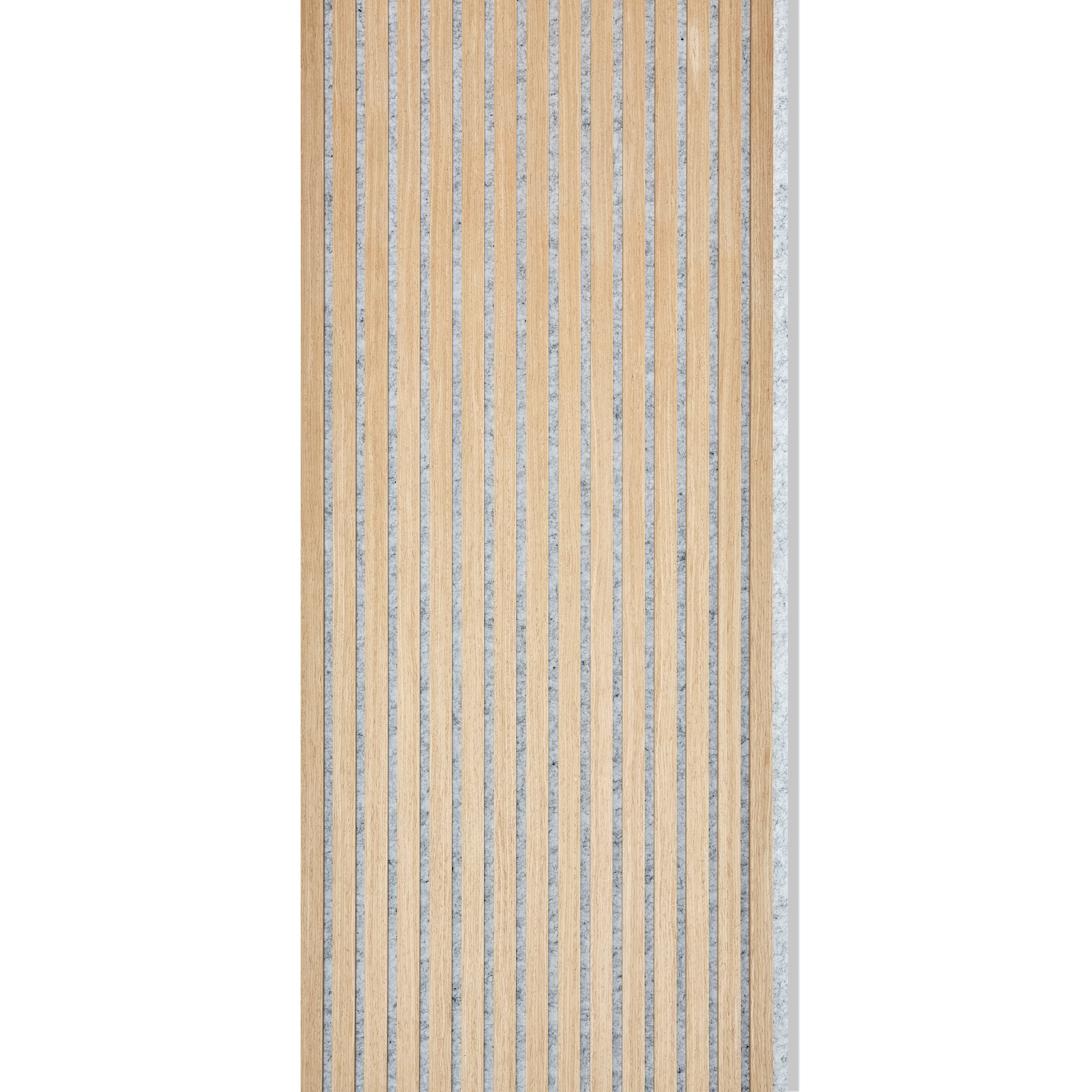 Natural Oak (Grey Felt) Acoustic Slat Wall Panel - 290cmx60cm