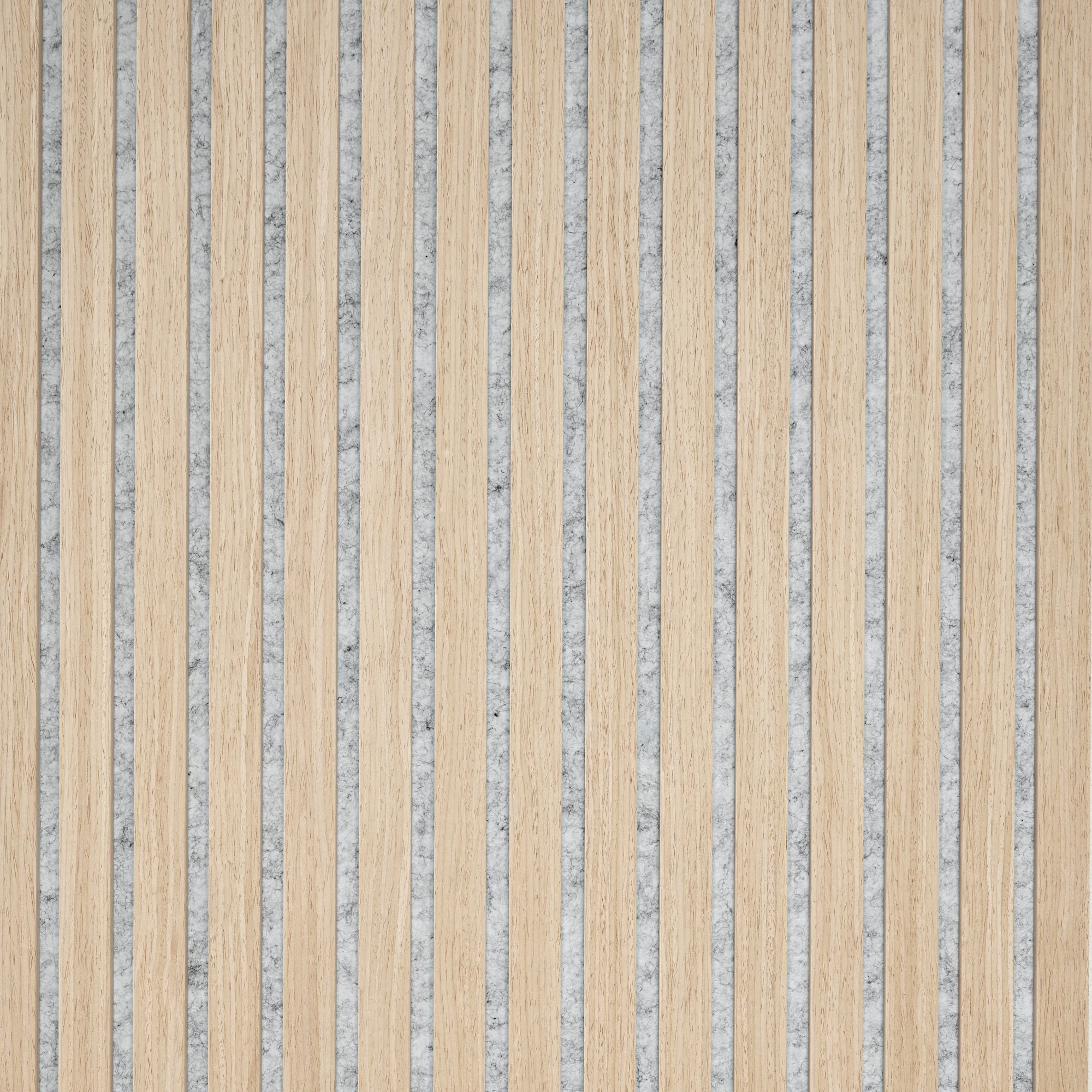 Natural Oak (Grey Felt) Acoustic Slat Wall Panel - 290cmx60cm