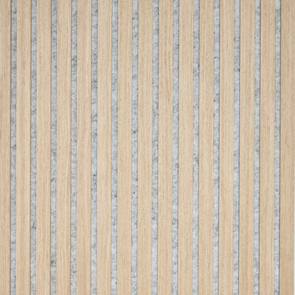 Natural Oak (Grey Felt) Acoustic Slat Wall Panel - 290cmx60cm