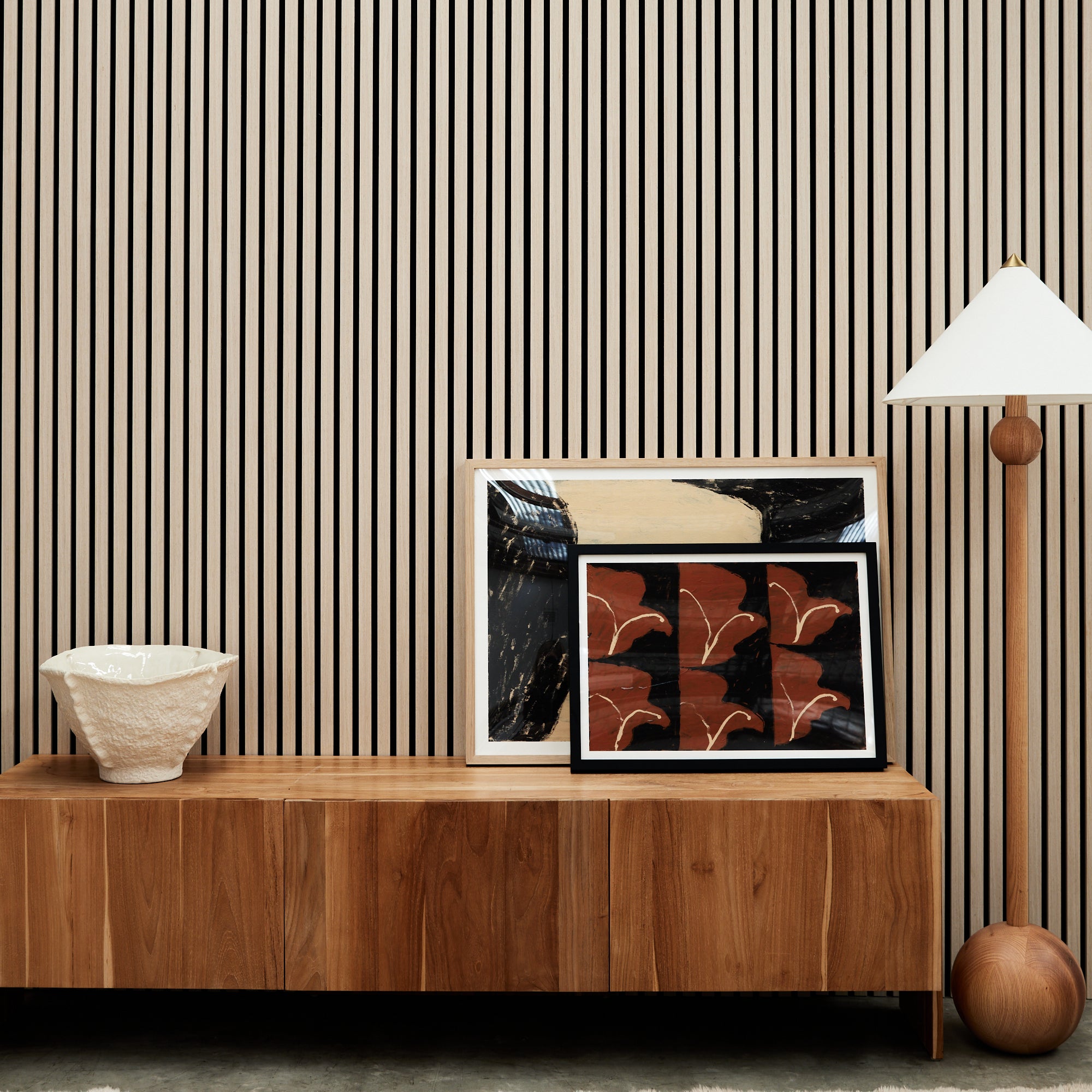 Light Oak Acoustic Slat Wall Panel - 290cmx60cm