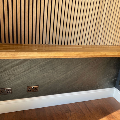 VeloStone™ Line Black Natural Stone Wall Panel - 290cmx122cm