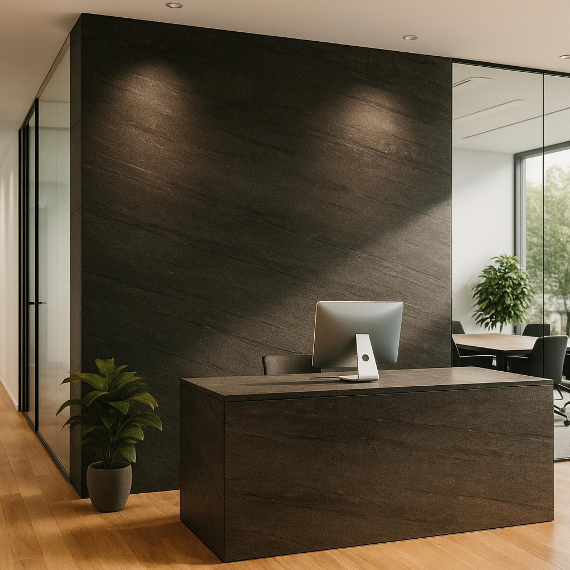 VeloStone™ Line Black Flexible Natural Stone Wall Panel