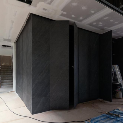 VeloStone™ Line Black Flexible Natural Stone Wall Panel - 290cmx122cm