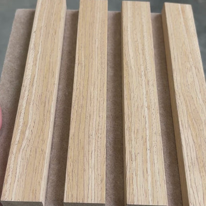 Blonde Oak Acoustic Slat Wall Panel (Beige Felt) - 290cm x 60cm