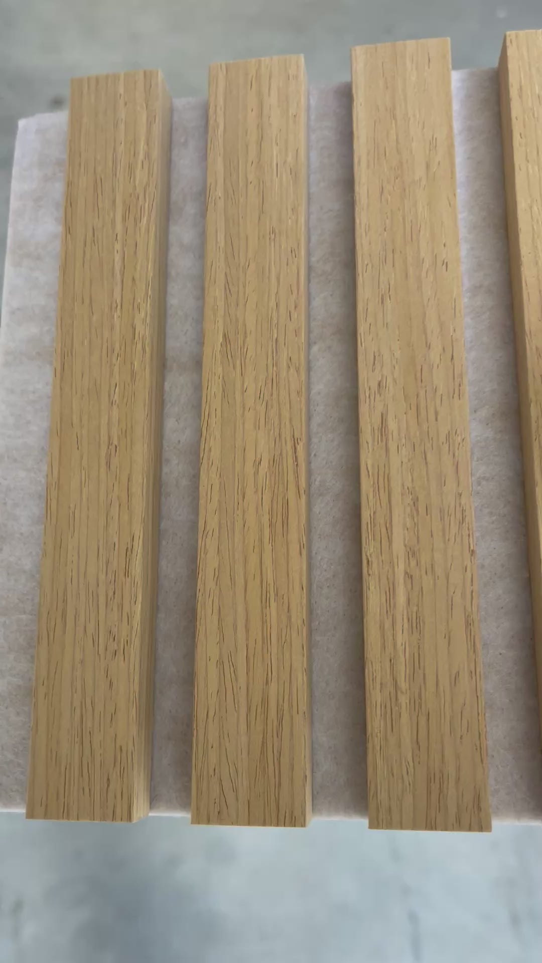 Blonde Oak Acoustic Slat Wall Panel (Light Beige Felt) - 290cm x 60cm